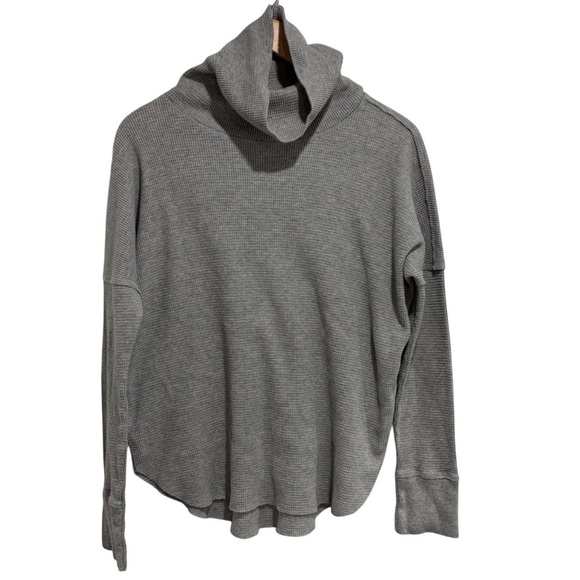 TNA Tops - 2/$25 TNA Gray Waffle Knit Long Sleeve Shirt with Turtleneck Drop Shoulder
